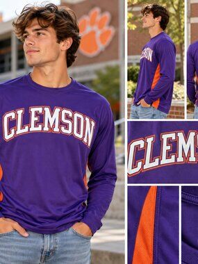 Clemson Tigers J. America Long Sleeve Performance Shirt – Men’s Medium